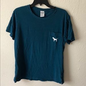 Dark teal pink t shirt